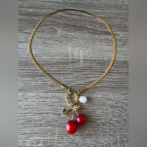 Cherry Pendant Necklace N887 - Picture 2 of 4